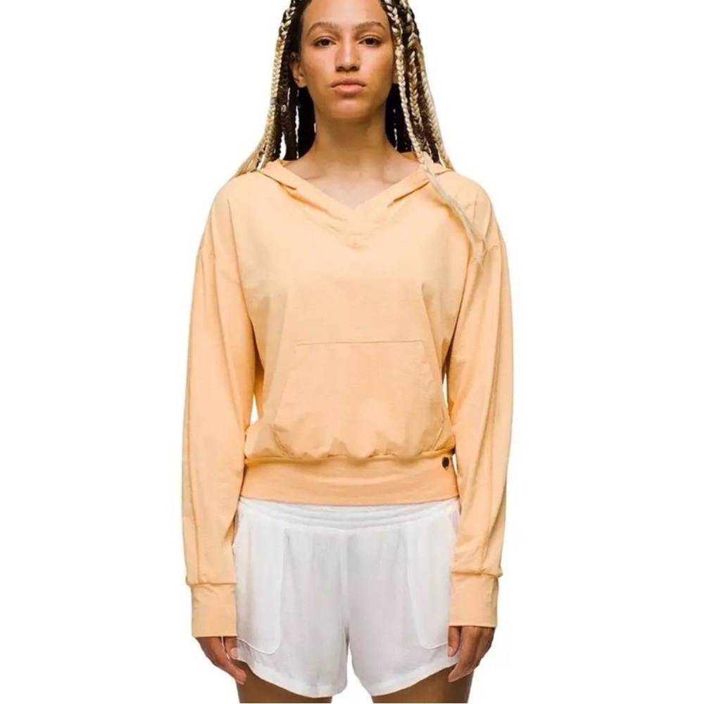 Women’s Peach V-Neck Hoodie Top - Picture 7 of 8